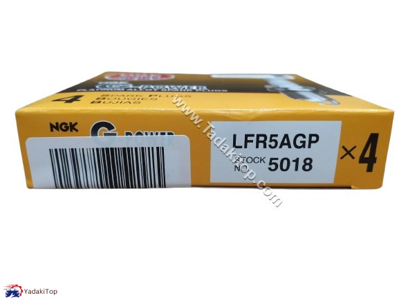 شمع موتور سوزنی پلاتینیوم پایه بلند NGK همیار هامی کد 5018 LFR5AGP بسته 4 عددی